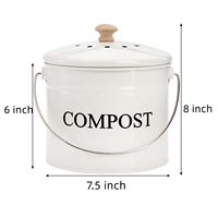 Seau de composteur de 1 gallon de comptoir de cuisine, seau de compostage de déchets alimentaires, poubelle inodore de gardien de poubelle