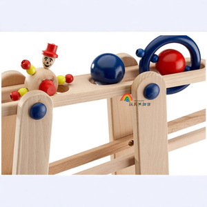 Pista de madera para montaña rusa con bolas, juego de deslizamiento de madera de haya para niños, para jugar en casa - Product Image 5