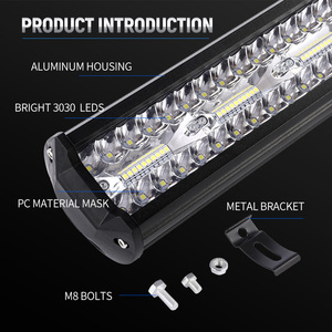 Barre <span class=keywords><strong>LED</strong></span> Gros Orange 20 Pouces Tout-Terrain pour Jeep Wrangler Barre Lumineuse Hors Route - Product Image 4