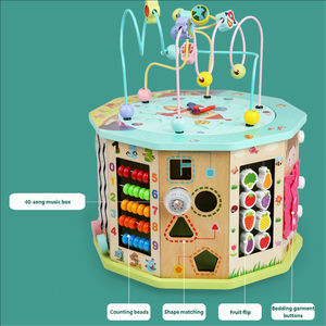 Cubo de actividad de madera 6 en 1 de nuevo estilo, juguetes educativos de aprendizaje Montessori Unisex para niños y niñas de más de 3 años - Product Image 5