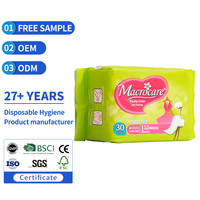 Protège-slips jetables en coton biologique Macrocare sans ailettes, ultra-fins, forte absorption, protection anti-fuites 155 mm
