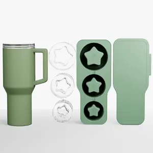 100% Silicone réutilisable Non toxique grand cylindre creux rond glaçons fabricant plateau moule pour accessoire de tasse de marque