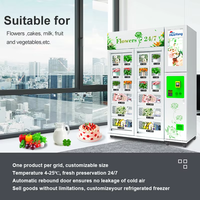Máquina Expendedora Automática de Cajas Metálicas con Pantalla Táctil de 22 Pulgadas, Capacidad de 20-150 Unidades, Refrigeración por Compresor para Flores Frescas