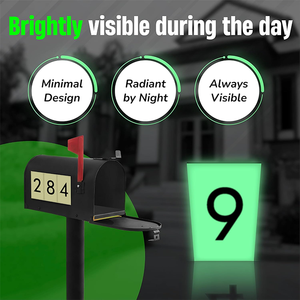 Numéros <span class=keywords><strong>de</strong></span> <span class=keywords><strong>maison</strong></span> en aluminium qui brillent dans le noir, plaques d'adresse lumineuses pour usage extérieur, étanches, panneaux <span class=keywords><strong>de</strong></span> porte lumineux autocollants - Product Image 4