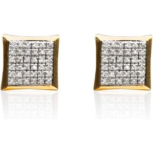 Pendientes de Diamantes Ornaatis en Oro Amarillo de 10K, Corte Princesa, 0.27 Cttw, Color G-I, Claridad P2, Engaste de Garras, para Uso Diario Femenino - Product Image 2
