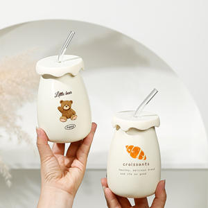 <span class=keywords><strong>Tasse</strong></span> à <span class=keywords><strong>café</strong></span> Lelyi Ins Cartoon Cute Bear <span class=keywords><strong>Croissant</strong></span> peinte à la main <span class=keywords><strong>avec</strong></span> <span class=keywords><strong>tasse</strong></span> en céramique <span class=keywords><strong>de</strong></span> coeur <span class=keywords><strong>de</strong></span> fille créative <span class=keywords><strong>de</strong></span> haute valeur <span class=keywords><strong>avec</strong></span> couvercle - Product Image 4