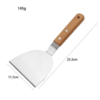 Accessoires de barbecue Manjia portables extra larges et larges, spatule à surface plane, spatule à barbecue avec manche en bois, grattoir, retourneur à pizza