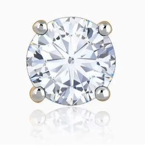 Classic Round Moissanite Diamond <b>Earrings</b> with Stainless Steel Iced Out <b>Stud</b> <b>Earrings</b> for Women - Product Image 1