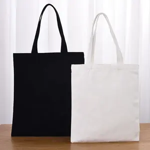 Fourre-tout en toile de coton blanc réutilisable, vierge, sacs en toile personnalisés avec personnalisation