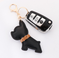 Porte-clés en cuir PU avec motif de chien adorable, accessoires pour la décoration de sacs