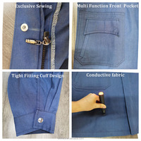 Manteau long à capuche en fibre d'acier lavable et durable, protection contre les radiations EMF, mélange coton-polyester, vêtements de travail anti-électromagnétiques