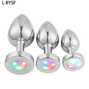 Tapón Anal <span class=keywords><strong>de</strong></span> Metal con Luz LED al por Mayor, con Luz <span class=keywords><strong>de</strong></span> Colores, Juguetes Sexuales, Productos Eróticos, Juguetes Sexuales <span class=keywords><strong>para</strong></span> Mujeres, Hombres y <span class=keywords><strong>Parejas</strong></span> - Product Image 1