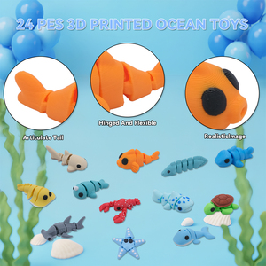 Giocattolo Articolato di Animali Marini Stampato in 3D, Confezione Sorpresa con Uova, Bambola di Creature Marine con Articolazioni Mobili, Giocattolo Educativo Antistress per Bambini - Product Image 3