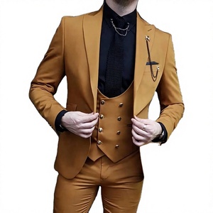 2026 Men's Brown 3 Piece Suit Slim Fit Tuxedo <b>Blazer</b> Vest Pants Formal Wedding Party Prom Groom Custom Suit <b>Set</b> Luxury Menswear - Product Image 4