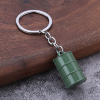 Porte-clés Mini Bidon d'Huile 3D Tendance en Métal, Promotion Station-Service, Mousqueton, Impression UV