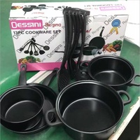 Ensemble de 13 ustensiles de cuisine antiadhésifs en granit pour la maison, batterie de cuisine rustique antiadhésive en granit