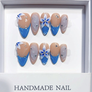 ปลายเล็บปลอม Betifnail 2026 รุ่นสปริง ทำมือแท้ สไตล์ฝรั่งเศส ประดับมุก รูปทรงอัลมอนด์ ดีไซน์ดอกไม้ 3 มิติ สไตล์สดใส ราคาขายส่ง - Product Image 2