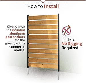 Concord <span class=keywords><strong>legno</strong></span> di bambù 5ft H X 3.2ft W schermo di Privacy pannello di recinzione per esterni nessun <span class=keywords><strong>recinto</strong></span> di scavo per Patio decorativo nascondere bidoni della spazzatura aria - Product Image 4