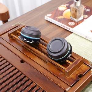 Solid Wood <b>Tea</b> Tray With Drainage Drawer Stainless Steel Water Dropper Flat Design For <b>Tea</b> <b>Set</b> Storage - Product Image 4