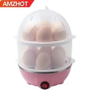 Hervidor eléctrico para huevos suave, medio o duro, capacidad de 14 huevos,  máquina de huevos de dos capas, vaporizador de huevos, con apagado