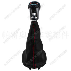 Pommeau de levier de vitesse en cuir Palo Auto 5 vitesses ligne rouge ergonomique pour Volkswagen Golf 4 Gti Caddy - Product Image 4