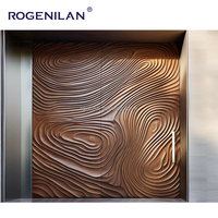 Puerta de Entrada Exterior de Aluminio Fundido con Tallado 3D de Lujo Rogenilan Villa, Puertas de Seguridad de Diseño Único para Exteriores