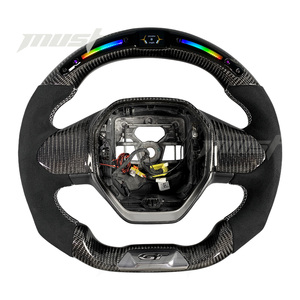Volant personnalisé en fibre de carbone noire avec affichage LED du régime moteur pour Peugeot 408 508 2008 <span class=keywords><strong>3008</strong></span> 4008 5008 SW <span class=keywords><strong>GT</strong></span> <span class=keywords><strong>2017</strong></span>-2026 - Product Image 1