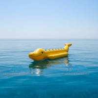 Bateaux gonflables à remorquage aquatique à 7 places à voie unique, bateau gonflable en forme de baleine, bateau banane