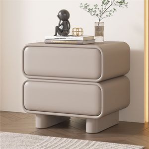 Nuovo Comodino in Legno Massello con Piano in Ardesia, Design Moderno e Semplice, 2 Cassetti Chiudibili a Chiave, Alta Qualità per Appartamenti - Product Image 3