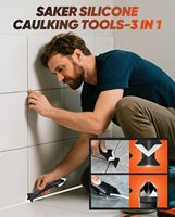 Outils de calfeutrage en silicone - Outil de finition 3-en-1 pour mastic, racloir pour enlever le coulis, racloir angulaire pour colle à verre