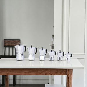 Design classico italiano 2-Cup argento metallo moka Set di caffè Cross-Border europeo elettrodomestici all'ingrosso caffettiere tè - Product Image 5