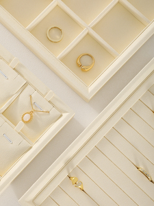 Jinsky amovible microfibre bijoux présentoir plateaux pour bague collier boucle d'oreille support organisateur personnalisé empilable bijoux plateau - Product Image 6