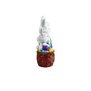 DAMAI Easter Bunny Resin Figurines Set of 4 Cute Rabbit with Easter Egg Ornaments Spring Home Tabletop Decor & Holiday Gift - Product Image 3