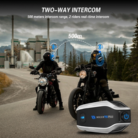 Casque Moto Circum-auriculaire TNICER T5 Plus IP67 Étanche avec Réduction de Bruit ENC et APT-X pour Motards