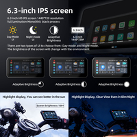 Système de navigation pour moto Grandnavi New 6,3 pouces, étanche, double sport, caméra avant/arrière, écran tactile, Carplay, Android Auto