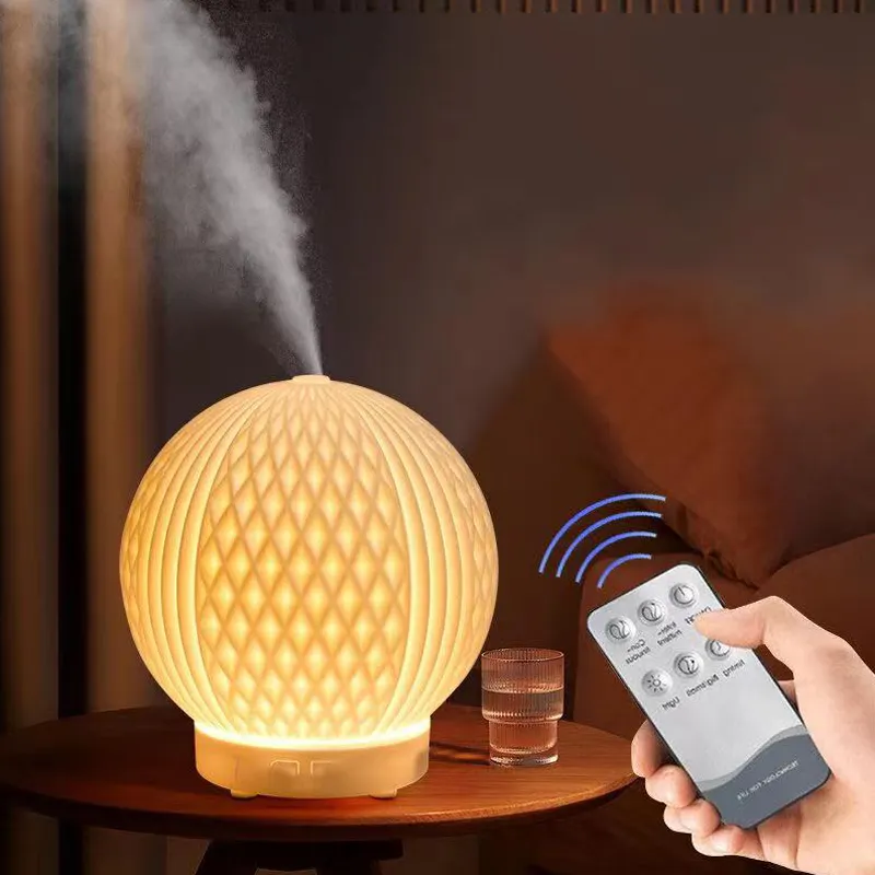 In stock Hot Sale Moon shape USB Aroma diffuser with remoter LED Room Aroma Diffuser Cool Mist humidifier