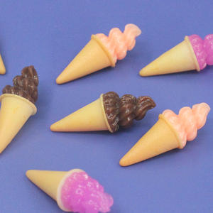 Cabujón de resina con forma de cono de helado simulado para adornos de comida en miniatura DIY, accesorios para pegamento cremoso - Product Image 4
