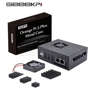 GeeekPi arancione <span class=keywords><strong>Pi</strong></span> 5 Plus custodia con dissipatori di calore arancione <span class=keywords><strong>Pi</strong></span> 5 Plus custodia in metallo con ventola di raffreddamento - Product Image 1
