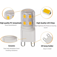 Ampoules LED G9 Mini 2,5W en gros, sans scintillement, blanc chaud, mini ampoule pour éclairage intérieur