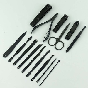 Venta al por mayor 15 PCS profesional manicura herramientas de uñas manicura pedicura con estuche de cuero de la pu - Product Image 4