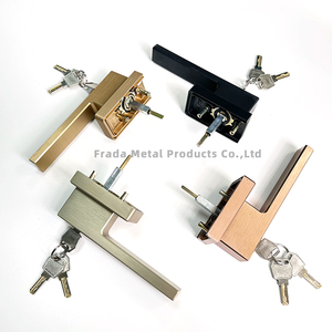 Serrure à poignée de porte en verre sans cadre en acier inoxydable trempé avec clé en laiton Catégorie de produit Cylindres de serrure - Product Image 6