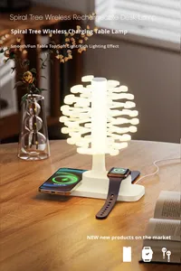 โคมไฟตั้งโต๊ะ LED ไร้สาย รูปทรง<span class=keywords><strong>ต้นไม้</strong></span>แบบเกลียว CJH ของตกแต่งบ้านสุดสร้างสรรค์ ใช้ชาร์จโทรศัพท์มือถือ นาฬิกา โคมไฟข้างเตียง ของขวัญวันเกิด - Product Image 5