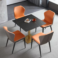 Table de Restaurant Commerciale avec Plateau Carré Noir Simple, Meubles Chinois Modernes en Gros, Métal Personnalisé