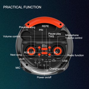 <span class=keywords><strong>SING</strong></span>-E Zqs6302 Karaoke Loa Âm Thanh Mạnh Mẽ Thiết Bị/Hộp Âm Nhạc Di Động Box Với Microphone Jack Loa Màu Sắc Đèn <span class=keywords><strong>Flash</strong></span> - Product Image 6