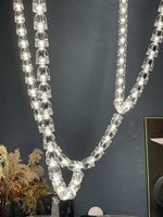 Collier de lustre linéaire moderne de forme ronde ou linéaire en U personnalisé de luxe