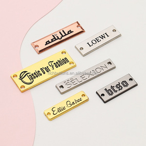 Etiqueta de bolso de Metal de aleación de Zinc con logotipo en relieve 3D personalizado para ropa, zapatos, traje de baño, carteras, monederos, sombreros disponibles, óvalo cuadrado - Product Image 2