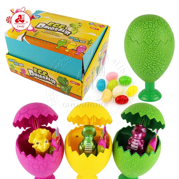 जेली बीन प्लास्टिक पशु प्रकाश सिमुलेशन डायनासोर अंडे लगता है के साथ खिलौना कैंडी