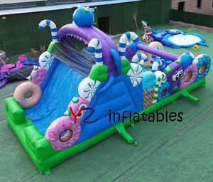 Castillo Inflable Azul para Niños, Brincolín Inflable para Fiestas, Alquiler de Brincolín para Niños Pequeños, Castillo Inflable con Obstáculos - Product Image 5