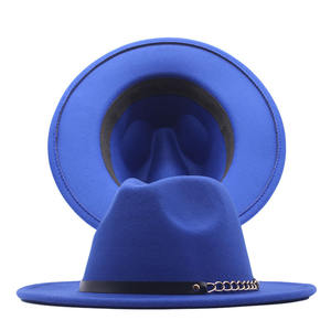 <span class=keywords><strong>Sombrero</strong></span> Fedora de Fieltro Rosa Intenso para <span class=keywords><strong>Mujer</strong></span>, Estilo Chic, Ala Ancha, Estilo <span class=keywords><strong>Borsalino</strong></span>, Panamá, Trilby, Jazz, con Cadena y Banda de Cuero - Product Image 2