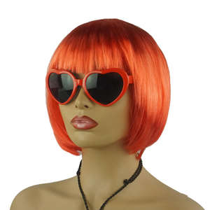 Perruque Courte Droite Violette <span class=keywords><strong>Pas</strong></span> Chère avec Lunettes de Soleil, Perruques Synthétiques Amusantes pour Halloween, Accessoires de Fête Colorés, Toupet BOB - Product Image 4